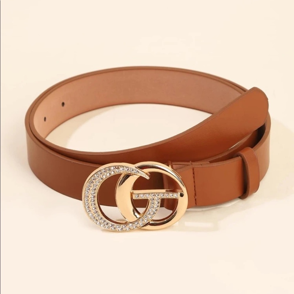Round Rhinestone decor buckle belt